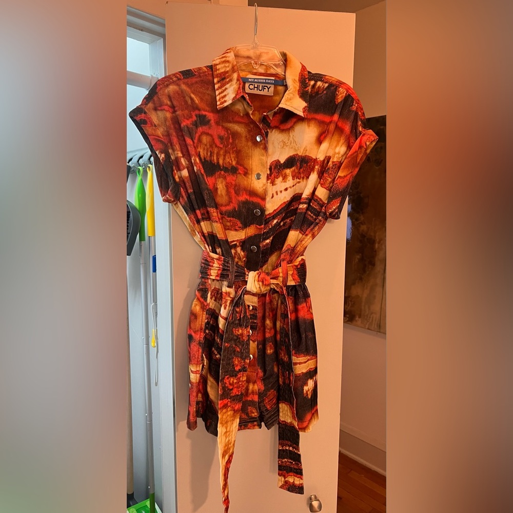 Shorts jumpsuit.  Worn once.  Designer brand CHUFY.  Size small